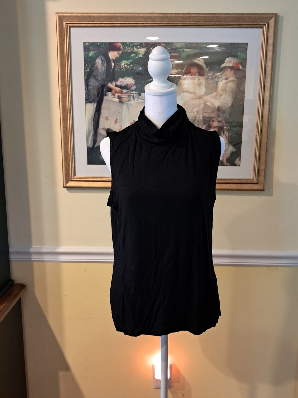 Covington Sleeveless Black Mock Neck Women's Top Size‎ L